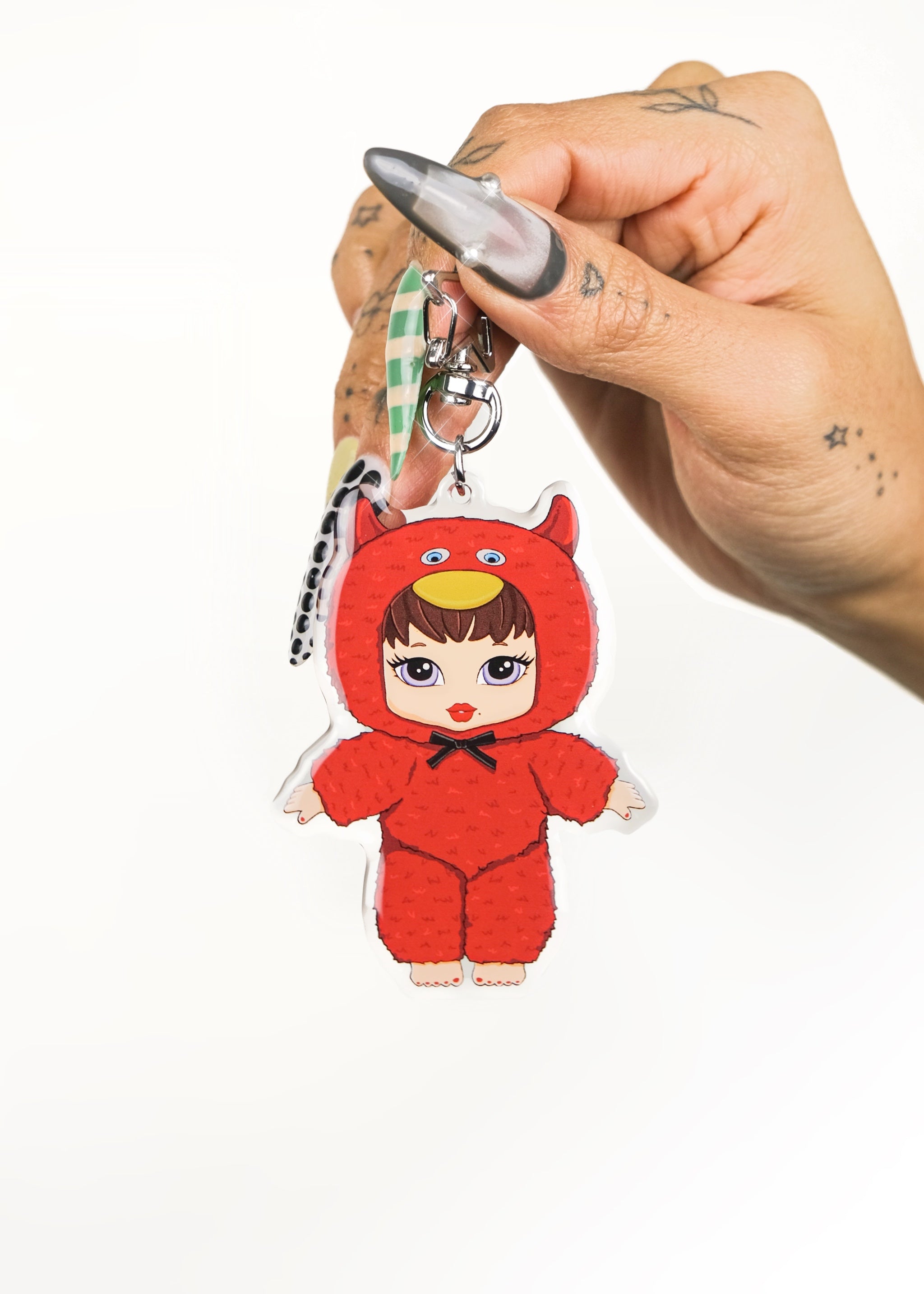 Devilish Ducky Star Charm Keychain