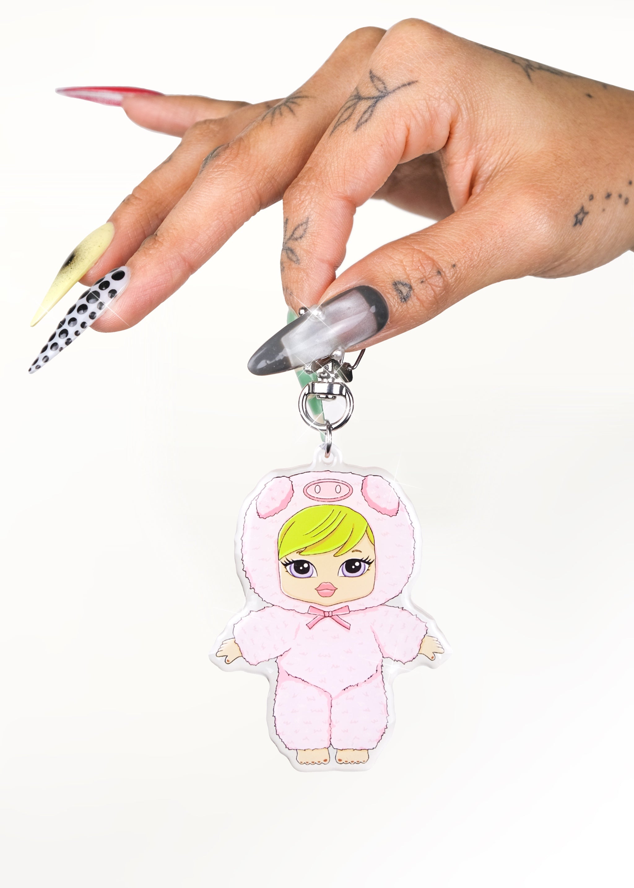 Pig Star Charm Keychain