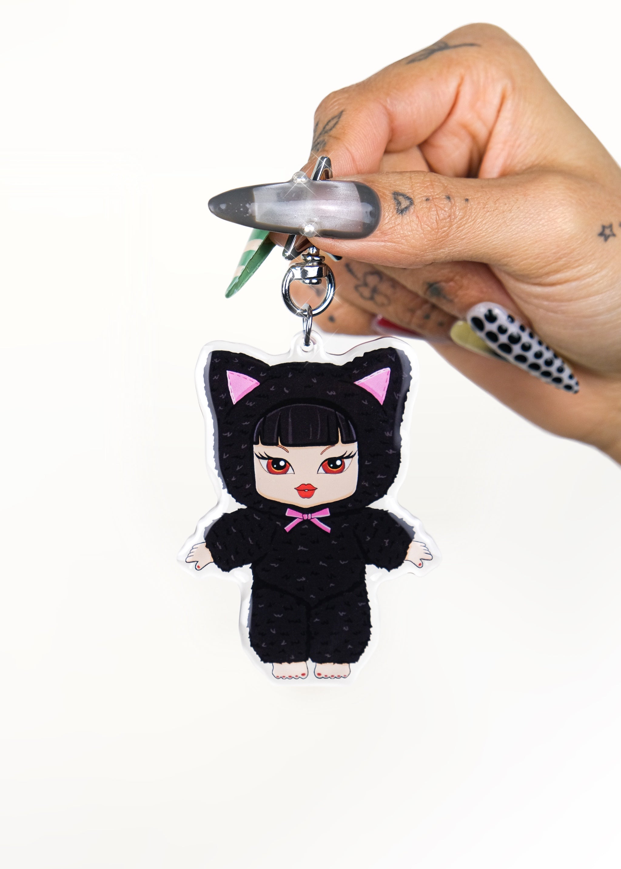 Kitty Star Charm Keychain