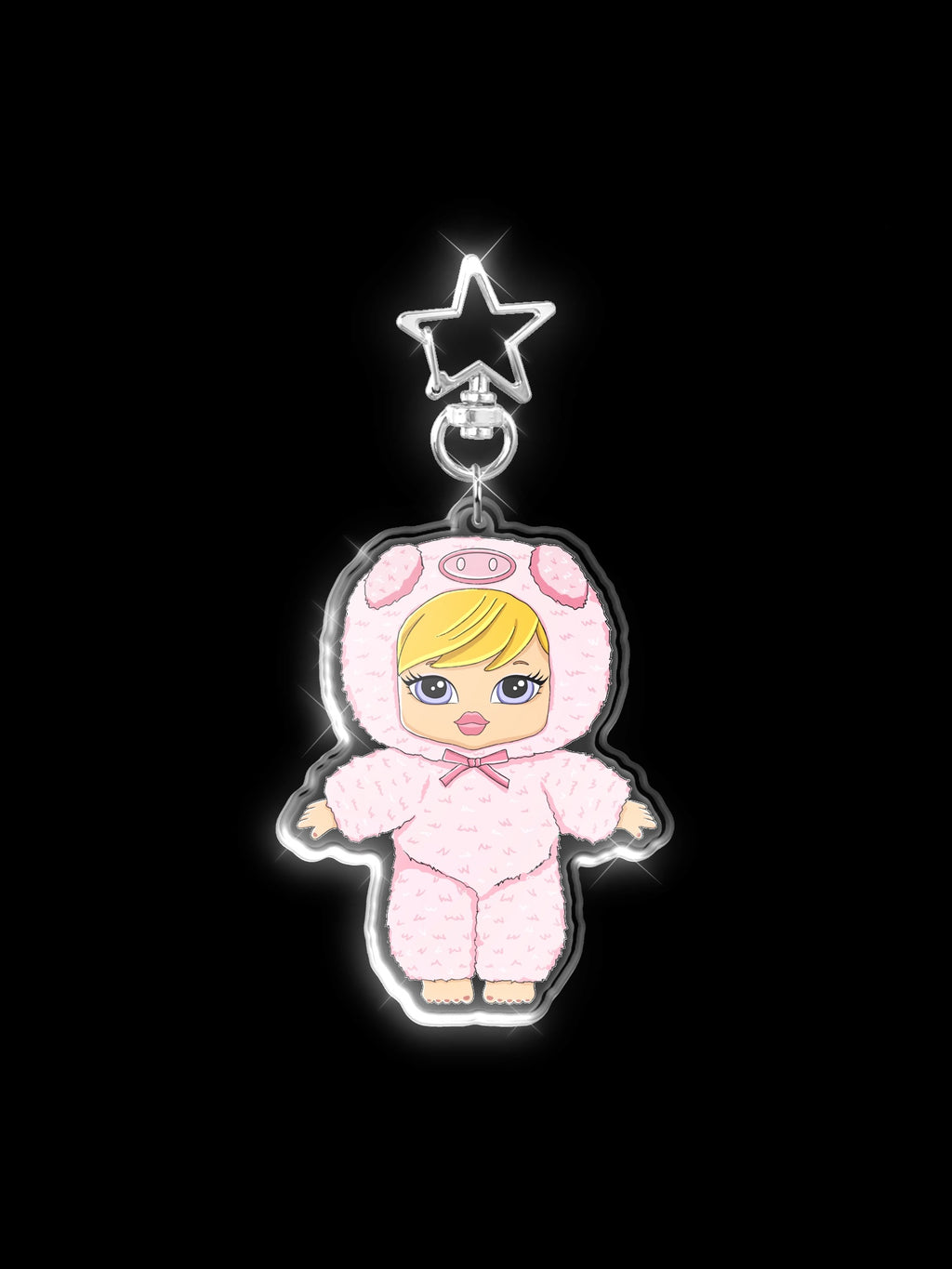 Pig Star Charm Keychain